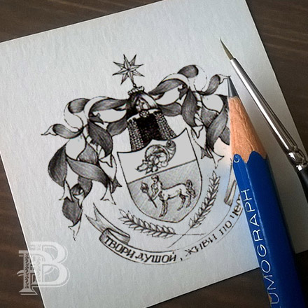 эскиз герба карандашом – разработка идеи и композиции
